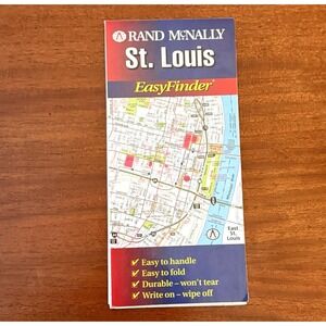 Rand McNally Easy Finder Map St. Louis 1998 Laminated 17"x18"